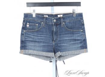 WHO WEARS SHORT SHORTS? ADRIANO GOLDSCHMIED 'THE PIXIE' WASHED DENIM ROLL UP SHORTS MADE IN USA 27