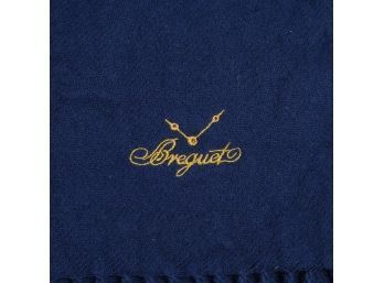 WHERES THE WATCH FIENDS?! VERY RARE BREGUET WATCHES MADE IN FRANCE NAVY BLUE WOOL FLANNEL LOGO SCARF