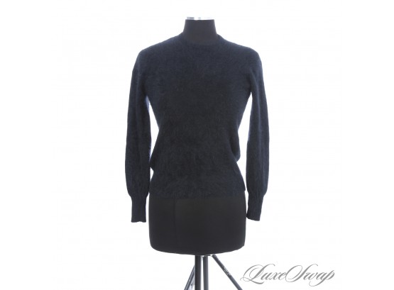 RARE DEADSTOCK VINTAGE 1960S HERMAN GEIST MADE IN ITALY BRAND NEW WITH TAGS BLACK ANGORA BLEND SWEATER L