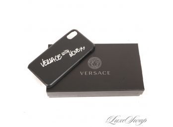 WITH ORIGINAL BOX! VERSACE MADE IN ITALY HARDSIDE BACK 'WITH LOVE' LOGO APPLE IPHONE CASE