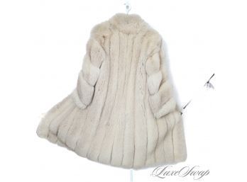 THE STAR OF THE SHOW! FANTASTIC CONDITION GENUINE FOX FUR CHUBBY LONG COAT WITH TWIST DETAIL
