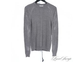 LOVE THIS : AUTHENTIC VERSACE MERCURY GREY MULTI KNIT TECHNIQUE MENS RAGLAN EARLY FALL SWEATER XS