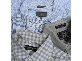 EXPENSIVE, ALL OF THEM : LOT OF 4 MENS DRESS SHIRTS BY GIORGIO ARMANI, FACONNABLE, ROBERT TALBOTT  BERGDORF