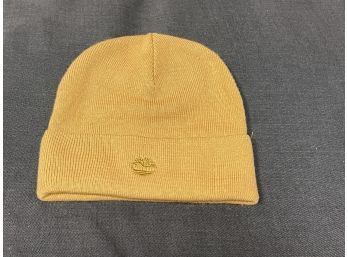 AWESOME AND NEAR MINT TIMBERLAND SUNFLOWER YELLOW MONOGRAM EMBROIDERED BEANIE HAT CAP OSF