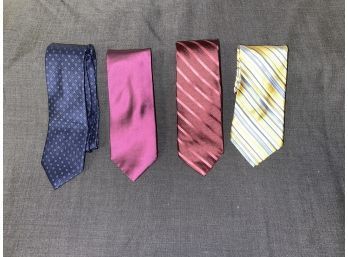 LARGE LOT OF 4 NEAR MINT MENS MICHAEL KORS  SILK TIES IN CURRENT AND CLASSIC PATTERNS - ONE MADE IN USA(!!)
