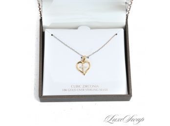 BRAND NEW IN BOX GIANI BERNINI 18K GOLD PLATED STERLING SILVER CROSS INSIDE HEART NECKLACE