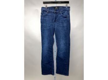 NO MORE DAD JEANS : RECENT MENS 7 FOR ALL MANKIND 'AUSTYN' WASHED FADE BLUE JEANS SIZE 32