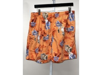 POOL READY : NEAR MINT MENS TOMMY BAHAMA RELAX ORANGE HULA LADIES TROPICAL BATHING SUIT SIZE M