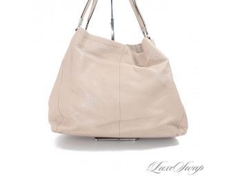 #10 RECENT AND NEAR MINT COACH A1393-24621 LARGE TRIPLE GUSSET SOFT PUTTY BEIGE TUMBLED LEATHER HOBO BAG