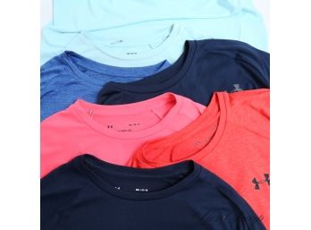 NEAR MINT AND I MEAN MINT LOT OF 6 MENS UNDER ARMOUR 'THE TECH TEE' PERFORMANCE STRETCH TEE SHIRT M