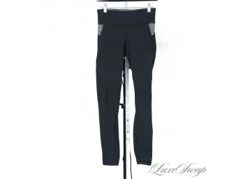 YOU NEED THESE, END OF STORY! WOMENS LULULEMON BLACK STRETCH LEGGING PANTS WITH GREY INSERTS 6