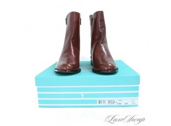 BRAND NEW IN BOX $225 JILDOR 'RISATA' CHOCOLATE BROWN LEATHER SIDE ZIP WOMENS BOOTS 9.5