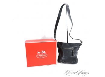 #11 RECENT AND WITH ORIGINAL BOX COACH BLACK NAPPA LEATHER TOPSTITCHED CROSSBODY DAY BAG