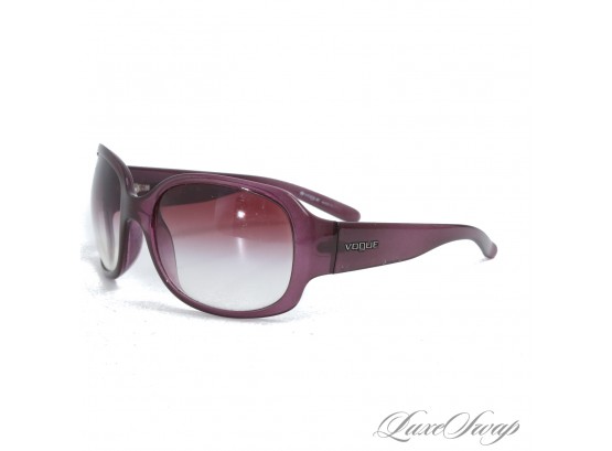 LOVELY COLOR! VOGUE MADE IN ITALY TRANSLUCENT GRAPE PURPLE SPARKLE INFUSED GRADIENT SUNGLASSES