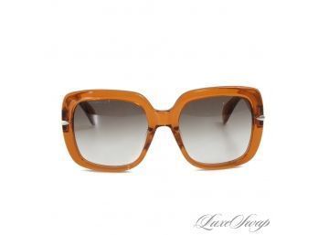 THESE ARE FANTASTIC : MODERN AND RECENT RAG & BONE TRANSLUCENT COGNAC OVERSIZED SQUARE SUNGLASSES - QUALITY!