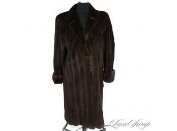 A TRUE RARITY : NEAR MINT $30,000 GIORGIOS PAPPAS BROWN SHEARED SABLE FUR LONG COAT - THIS IS THE REAL DEAL!