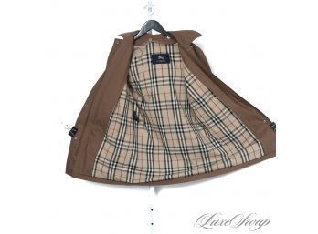 THE STAR OF THE SHOW! AUTHENTIC BURBERRY WOMENS MOCHA BROWN HOODED JACKET W/FULL TARTAN NOVACHECK LINER 4