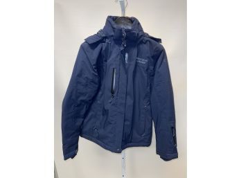 TAKE TO THE 7 SEAS IN THIS!! PHENOMENAL WOMENS CUTTER & BUCK NAVY WEATEHRTEC BREATHABLE JACKET SIZE S