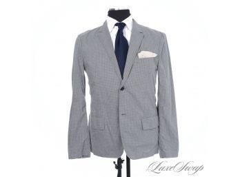 VERY MODERN AND RECENT MENS MICHAEL BASTIAN UNLINED UNSTRUCTURED GREY GINGHAM PLAID JACKET M