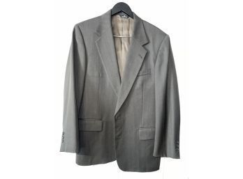THEY DONT MAKE THEM LIKE THEY USED TO!! MENS PERRY ELLIS PURE WOOL MUSHROOM TAUPE CHEVRON STRIPE FULL SUIT