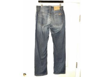 GET YOURSELF SOME JEAN-SURANCE!! RECENT MENS FIDELITY MADE IN USA FADED LIGHT-WASH BLUE JEANS SIZE 30