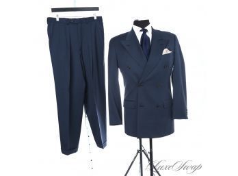 ALWAYS ELEGANT! VALENTINO MADE IN ITALY MENS RICH NAVY BLUE DOUBLE BREASTED 2 PIECE SUIT 38