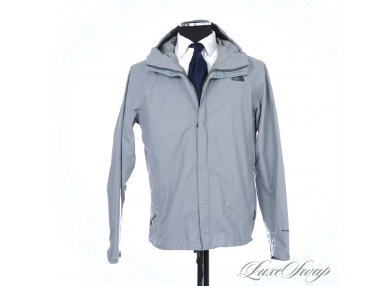 FALL STORMS A COMIN! RECENT MENS THE NORTH FACE STEEL GREY HY-VENT 2.5L MICRO GRID HOODED COAT L