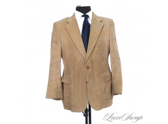 WELL HELLO PROFESSOR! VINTAGE MENS ALEXANDER SHIELDS CAMEL THICK CORDUROY BLAZER WITH LEATHER ELBOW PATCHES