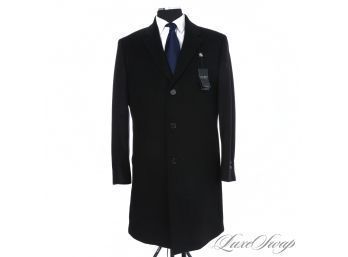 BRAND NEW WITH TAGS MENS RALPH LAUREN BLACK CASHMERE BLEND MODERN AND RECENT FULL LENGTH OVER COAT 44