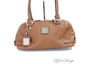 #3 FANTASTIC CONDITION TIGNANELLO VICUNA BROWN GRAINED LEATHER EAST WEST BAG WITH AWESOME LINING