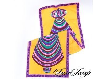 LIKE NEW VINTAGE GIORGIO DI SANT ANGELO HAND ROLLED SILK 60S PSYCHEDELIC SCARF