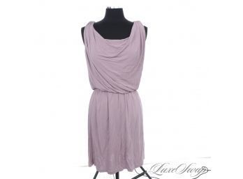BRAND NEW WITH TAGS $295 HALSTON WASHED MAUVE DRAPED GRECIAN FRONT COWL DRESS 4