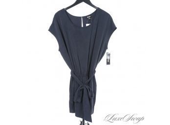 BRAND NEW WITH TAGS DKNY DONNA KARAN 100 PERCENT SILK WASHED NAVY ROMPER SHORT SET SO CUTE!! P
