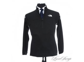 RECENT AND NEAR MINT WOMENS THE NORTH FACE SUMMIT SERIES BLACK STRETCH KNIT 1/2 ZIP TOP L