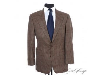 FALL PERFECT MENS RALPH LAUREN BROWN WINE AND GREEN HOUNDSTOOTH CHECK TWEED BLAZER JACKET 38