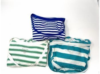 THESE STRIPES ARE MADE FOR WEARING! LOT OF 3 GREEN AND BLUE STRIPED TOPS FROM NYCO, CHICOS, LORD&TAYLOR SIZE M