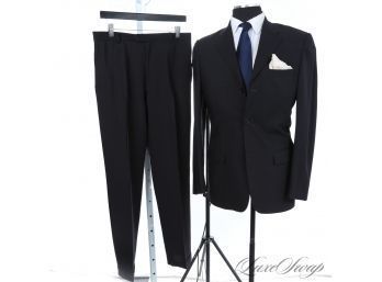 INCREDIBLE $1500 MENS VALENTINO ROMA BLACK LABEL SOLID NAVY BLUE 2 PIECE SUIT 38