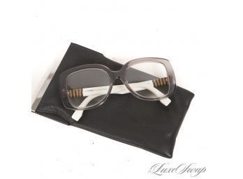 ABSOLUTELY EXCEPTIONAL NEAR MINT CURRENT FENDI MADE IN ITALY FF 0014/S LARGE WHITE PEQUIN STRIPE ARM GLASSES