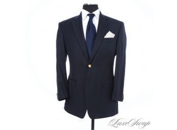 #2 THE CLASSICS : MENS RALPH LAUREN SOLID NAVY BLUE BLAZER JACKET WITH GOLD BUTTONS 40
