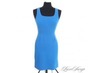TOP TIER AND MINT CONDITION MICHAEL KORS COLLECTION MADE IN ITALY TURQUOISE CARIBBEAN BLUE STRETCH DRESS 2