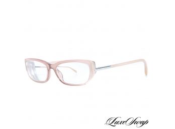 AUTHENTIC PRADA MADE IN ITALY TRANSLUCENT ROSE PINK VPR 03N SILVER LOGO ARM GLASSES