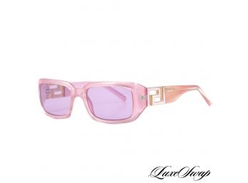 RARE LNWOB VINTAGE VERSACE MADE IN ITALY ROSE PINK PEARLESCENT GREEK KEY SUNGLASSES MOD. 740