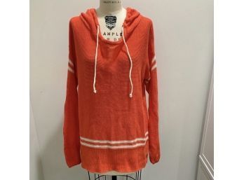 NEW With Tags Mossimo  Coral Orange  White Pullover Hoodie  Knit Sweater XL