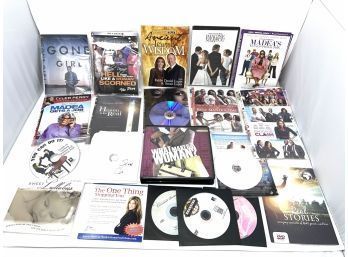 MEGALOT OF APPROXIMATELY 20 DVD MOVIES AND OTHER DISC MEDIA INCL GONE GIRL, MADEA, AND MUCH MORE