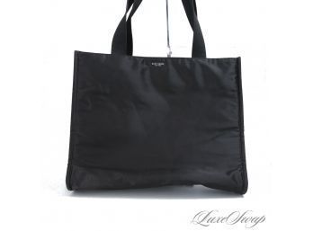 ABSOLUTELY MASSIVE AND I MEAN HUGE KATE SPADE BLACK GLOSSED SATIN FINISH MICROFIBER 16 X 14' LARGE TOTE BAG