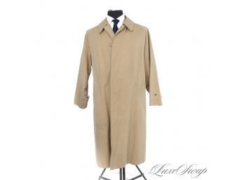 NOVEMBERS FINEST! MENS RODEX MADE IN ENGLAND KHAKI TAN TARTAN NOVA CHECK LINED UNSTRUCTURED TRENCH COAT