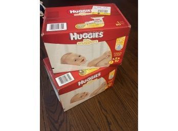 Huggies 2 Boxes Of Size 1 80 Diapers. 160 Diapers Total