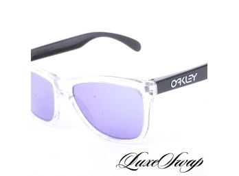 ALL TIME ICONIC OAKLEY FROGSKINS BLACK CLEAR PURPLE MIRROR LENS SUNGLASSES