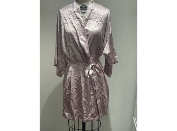 Victoria Secret Pink Mauve Satin Belted Robe With Pockets XS/s Near Mint