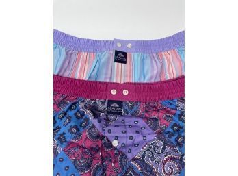 #14 BRAND NEW WITH TAGS MADE IN ITALY LOT OF 2 MCALSON MULTICOLOR PAISLEY & STRIPE BOXER SHORTS SIZE XXL